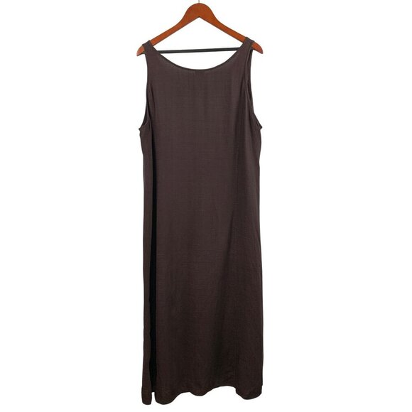 Eileen Fisher Brown Sleeveless Maxi Dress XL - Picture 2 of 5